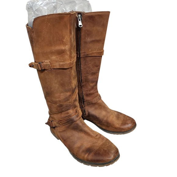 Teva De La Vina Tall Boots Brown Leather Waterproof Women SZ 8 Comfort Straps - Picture 2 of 11